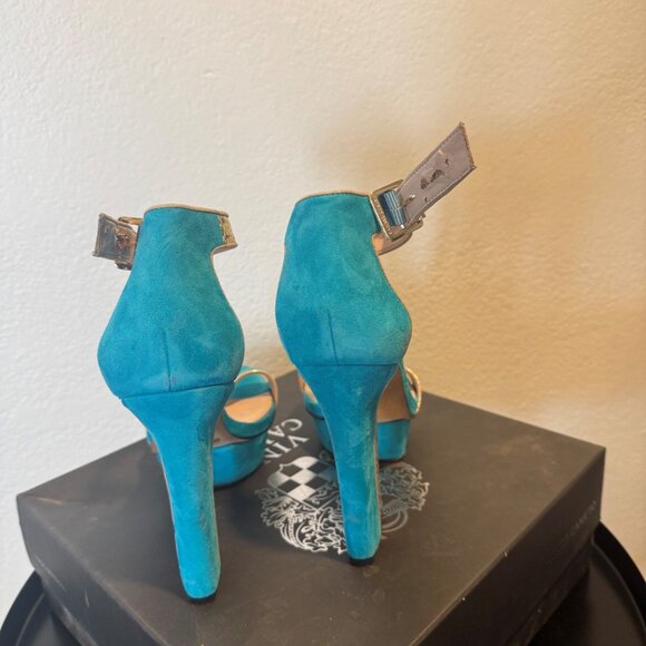 Vince Camuto Blue Goddess True Suede Sandals - Picture 3 of 5